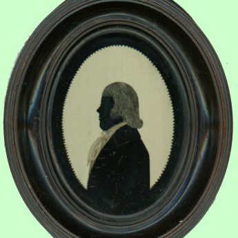 Silhouette painted on glass by B. Hunt