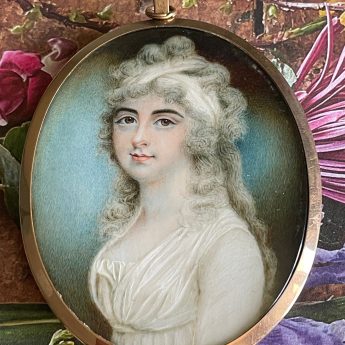 Nicholas Freese, miniature portrait of a lady with long curls