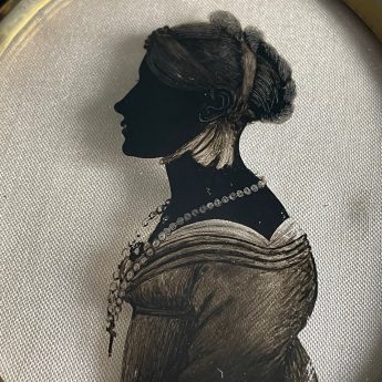 Hinton Gibbs, silhouette on glass of Martha Nash