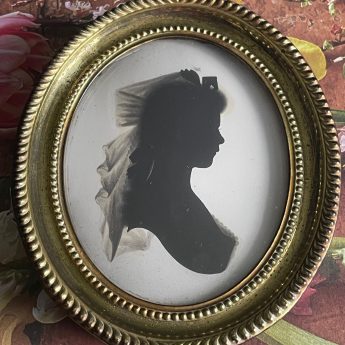 John Miers, silhouette of a young lady in a veiled headdress