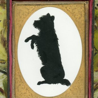 Augustin Edouart, cut silhouette of a begging dog