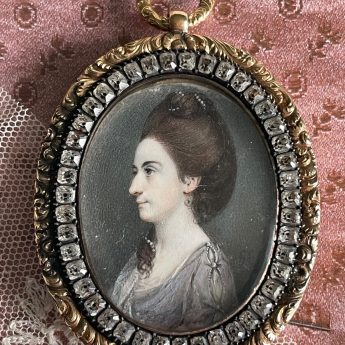 George Engleheart, miniature profile portrait of a lady