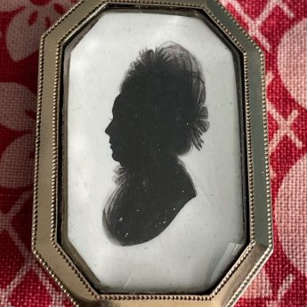 John Miers, silhouette of a matronly lady in a dormeuse hat