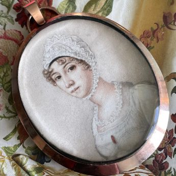 Watercolour portrait of a young Regency lady