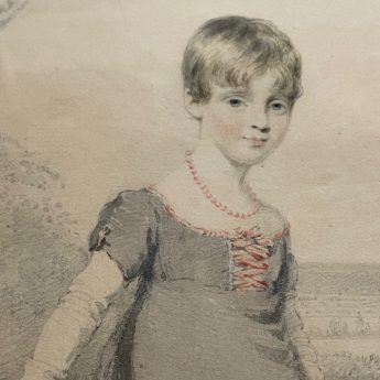 Henry Edridge, watercolour portrait of a young girl