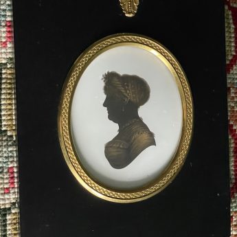 John Field, gilded silhouette of a lady wearing a turban headdress